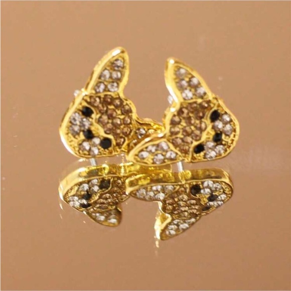 Cubic Zirconia Chihuahua Earrings, Chihuahua Studs, Chihuahua Dog Earrings - Picture 6 of 7